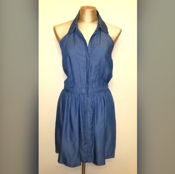 Denim Halter Dress - Picture 1 of 2